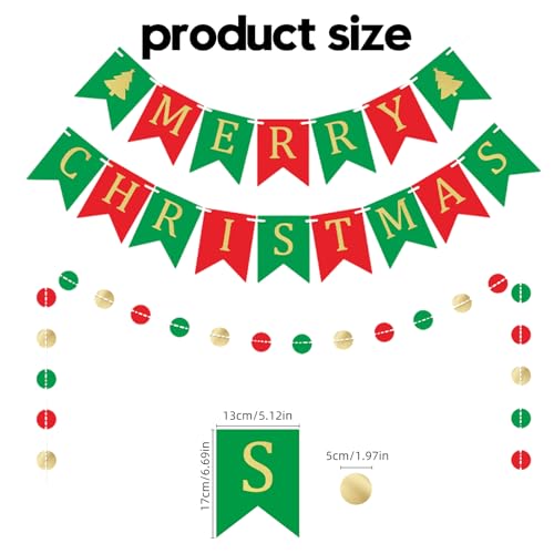 Merry Christmas Banner Party Decoration Set for Indoor and Outdoor Home
