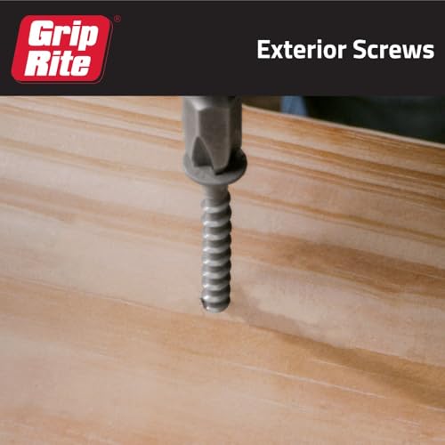 Grip-Rite #10 x 4 Polymer Coated Deck Screws, Gray - 1lb Box