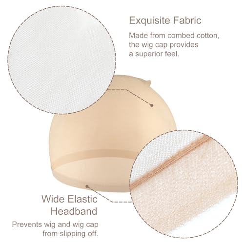 Jaasuee 8-Pack HD Wig Caps - Ultra-Thin Invisible Stocking Caps for Lace Front Wigs