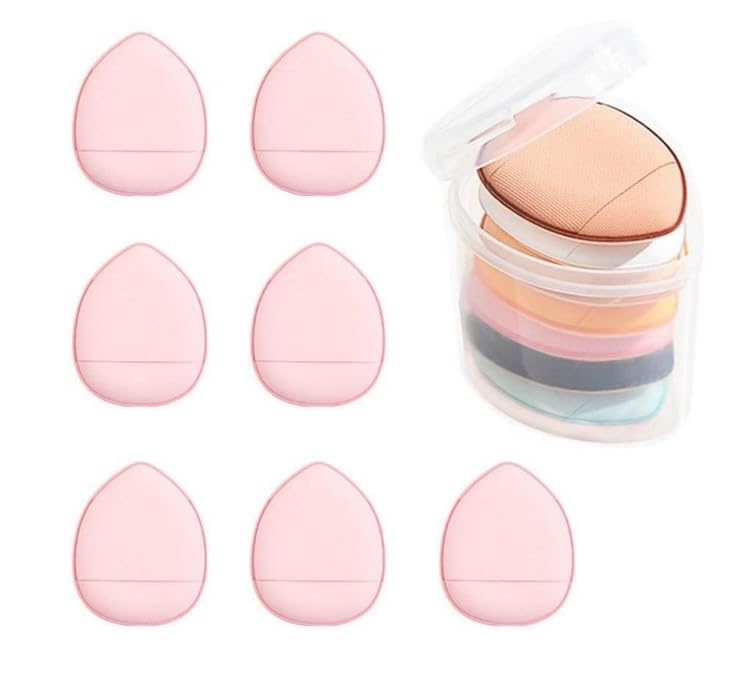 WsjiaboFux 7-Piece Pink Finger Makeup Sponge Set with Strap