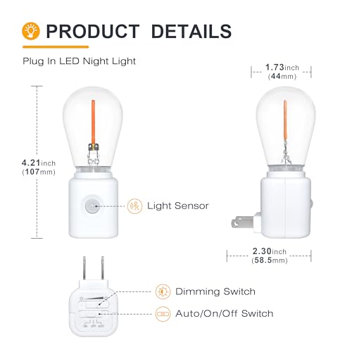 LUMILECT Adjustable Amber Night Light with Motion Sensor - 2200K