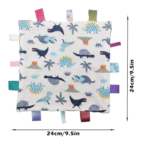 Inchant Baby Boy Tag Security Blanket - Soft Plush Taggie Blanket for Newborns & Toddlers