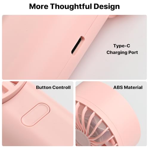 NEXHC Foldable Handheld Fan with LED Display - 5-Speed, 10-Hour Battery Life, 3-in-1 Design for Outdoor Activities