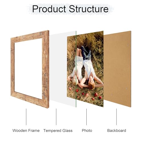 iRahmen Rustic Brown 8x10 Picture Frame with Tempered Glass