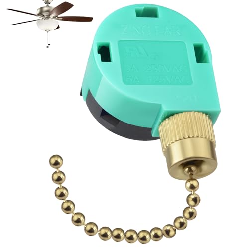 BFXM Gold Ceiling Fan Switch ZE-268S6 - 3 Speed Control, 4 Wire
