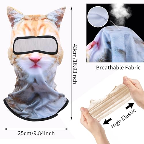 3D Cat Ski Balaclava Sheisty Face Mask with Ears Cute Animal Ski Mask Suitable for Music Festivals Raves Party Activities