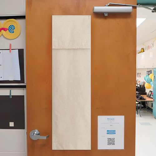 NICETOWN 100% Blackout Classroom Door Curtain, 8"W x 36"L, Beige