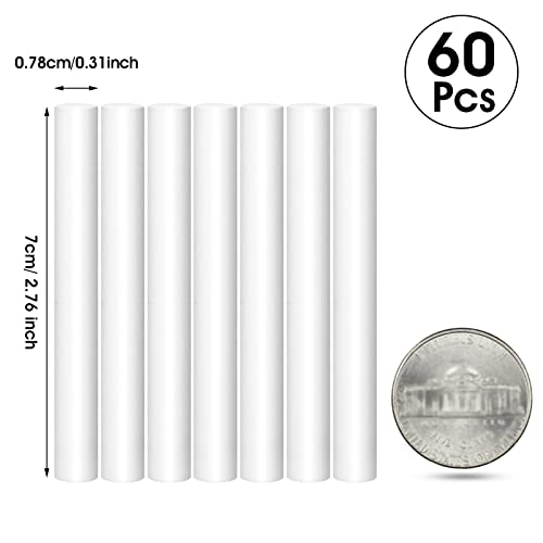 60 Pcs Car Humidifier Filter Replacement Sticks - 2.75 x 0.31 Inch Cotton
