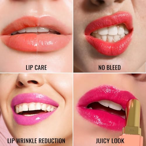 Oulac Bright Red Moisturizing Lipstick, Vegan Glass Shine Lip Tint
