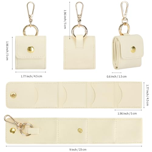 KUKUVR Mini Travel Jewelry Organizer Case with Keychain White