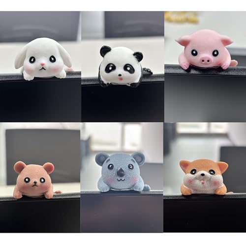 Adorable 6-Piece Animal Monitor Buddy Set for Desk Decor