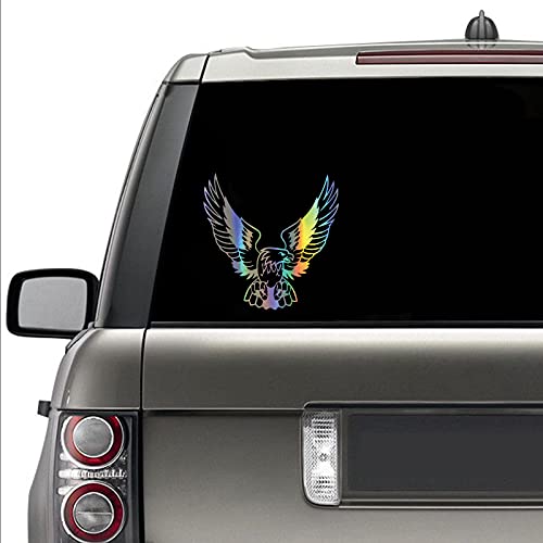 3D Holographic Silver Eagle Decal Sticker for Car Windows - 6"