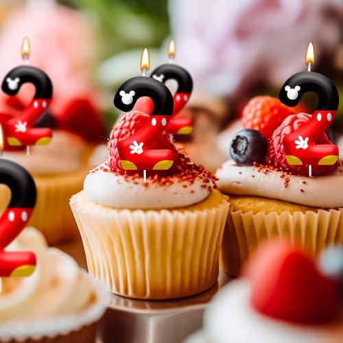 Cartoon Mouse Number 2 Birthday Candle for Cake Party Decoration