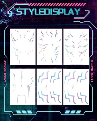 Anime Hunter Cosplay Temporary Tattoos - Purple Laser Stripes 6 Pcs