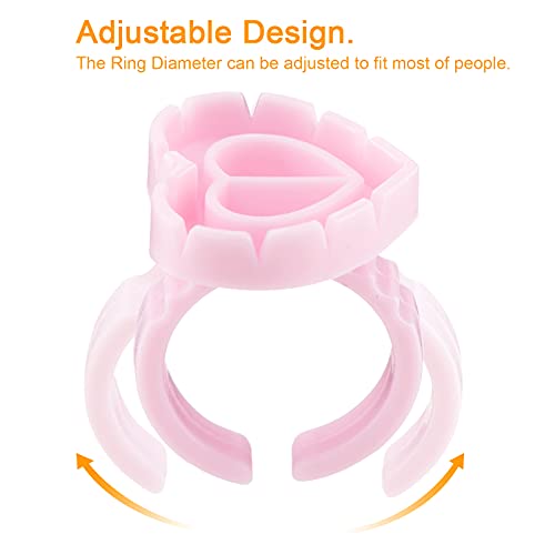 Beauty Junko Pro 100PCS Heart Lash Glue Rings for Volume Eyelash Extensions