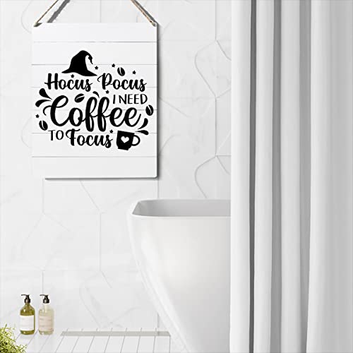 Funny 'I Need Coffee to Focus' Wooden Wall Sign - 10x8 Rustic Decor