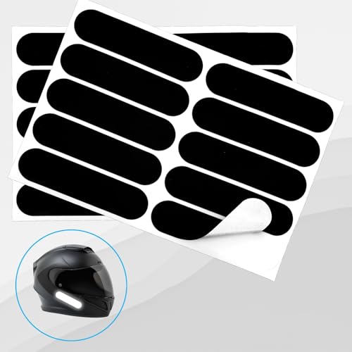 10PCS Black Reflective Tape, Motorcycle Helmet Decals Reflective Stickers for Helmet Motorcycle Helmets Stickers Night Visibility Safety Decal for Motorcycles Scooters Bike Helmets Stroller