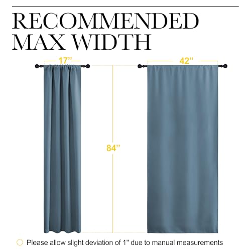 NICETOWN Smoky Blue Blackout Curtains, 42" x 84" - 2 Panels