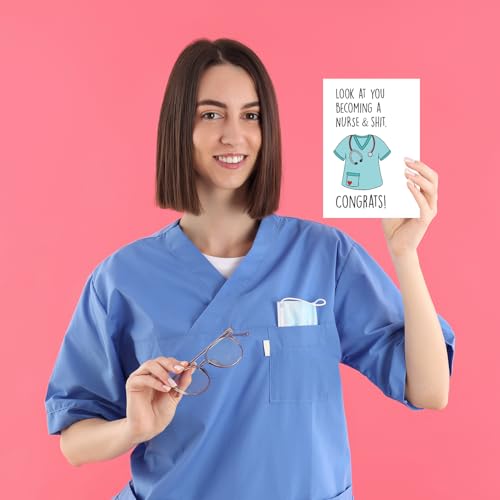Funny Nurse Graduation Card - Congratulations Gift for New RN