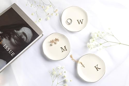 Personalized Ceramic Jewelry Tray Ring Dish - A Monogrammed 4.75"