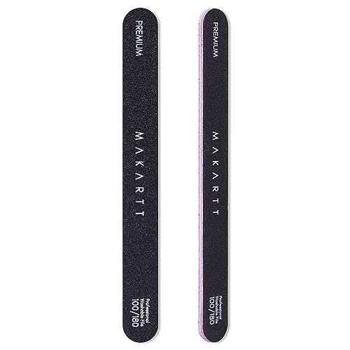 Makartt Nail Files 100/180 Grit 2pcs - Double Sided Emery Boards