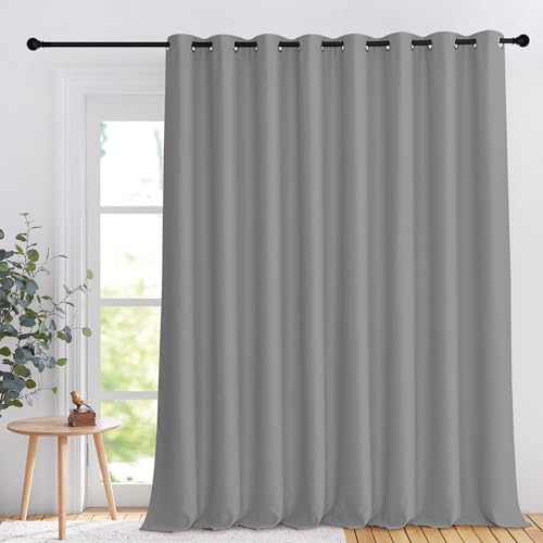 NICETOWN Silver Grey Patio Door Curtain 120" x 108" - Thermal Insulated Room Divider