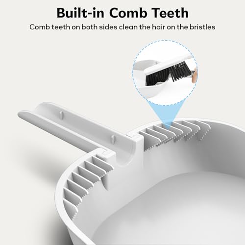 SetSail Small Dustpan and Brush Set with Comb Teeth - White