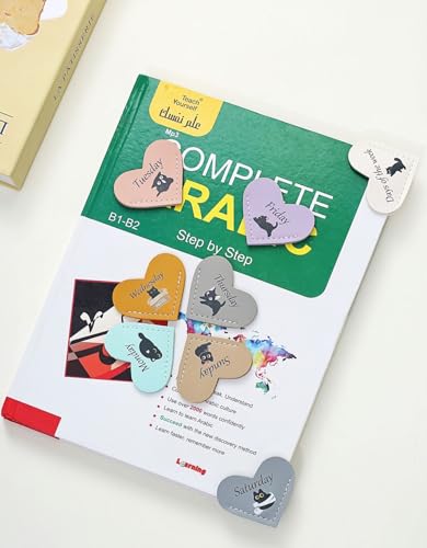 Personalized Leather Cat Bookmarks Set - 8 Pcs for Readers