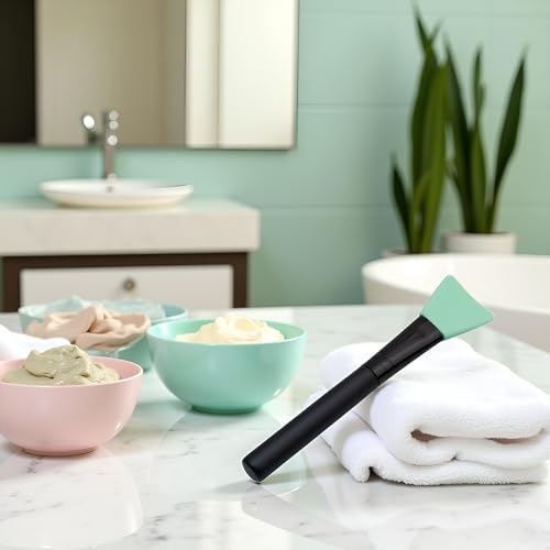 Pxiryanlow Mint Green Silicone Face Mask Applicator Brush for Mud Masks