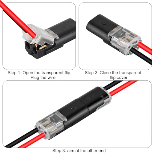 DORHEA 5Pcs 2-Pin LED Light Strip Connectors with Locking Buckle