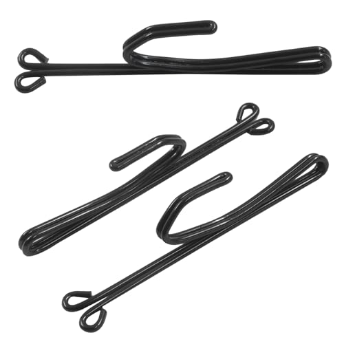 16 Pcs Black Stainless Steel Curtain Hooks - Heavy Duty & Slip-On