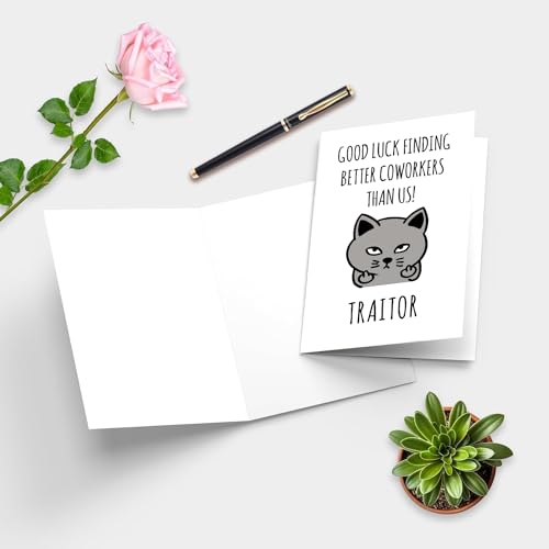 Funny Goodbye Card for Coworkers - Farewell Card Gift for Boss