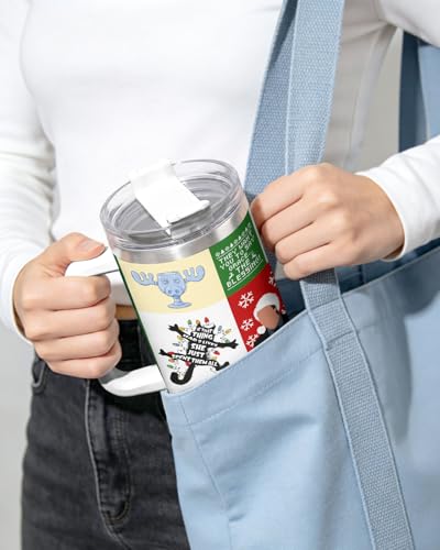 Funny Christmas Movie 40oz Tumbler with Handle & Straw - Holiday Gift Variation of THIS listing