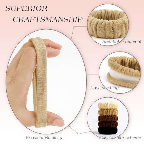 Brvlsoc Soft Polyester Lace Edge Hair Scrunchies with Strong Grip