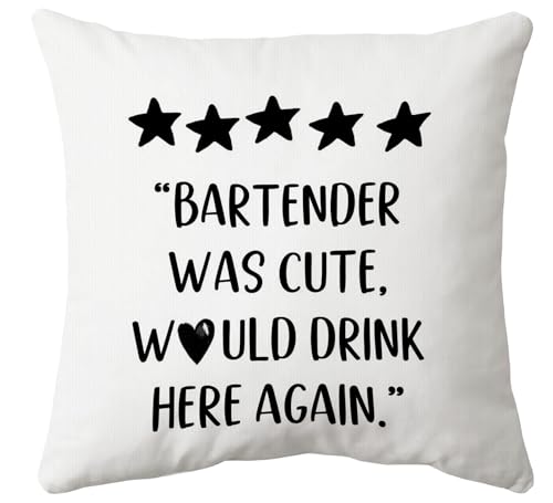 Funny Bartender Pillow Cover 18x18 - Bar-02 - Home Decor