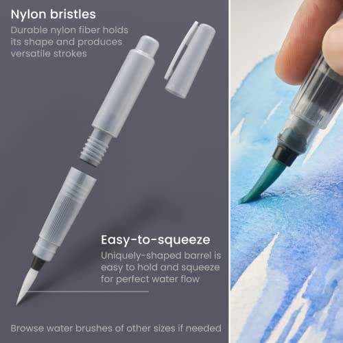 ARTEZA Watercolor Paint Set, 12 Ocean Tones Half Pans, Watercolor Set with Brush, Semi Moist Water Colors