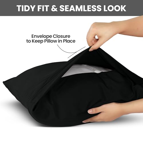 Queen Size Black Pillow Cases Set of 2 - Ultra Soft Microfiber