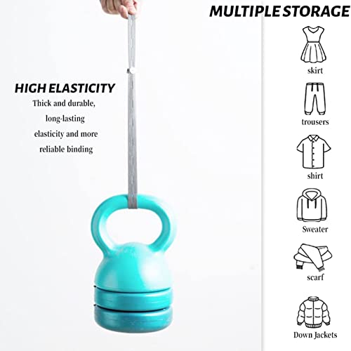 20Pcs Elastic Storage Bands with Buttonholes for Clothes Organization