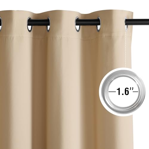 NICETOWN Biscotti Beige Thermal Insulated Grommet Blinds - 52" x 95" Pair