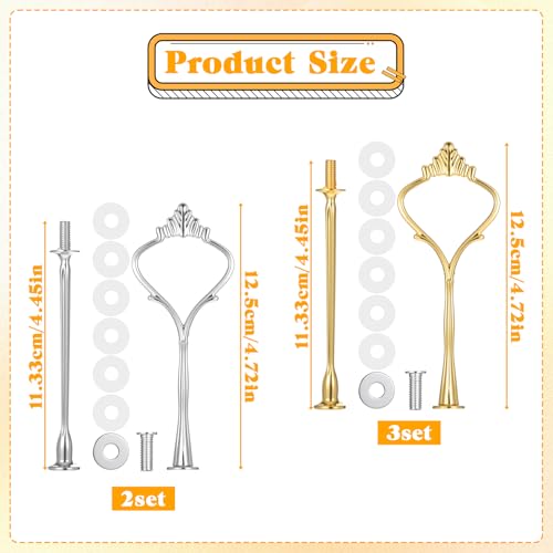 Tucnoeu 5 Sets Tiered Tray Hardware Kit - Gold & Silver Cake Stand