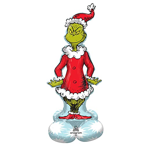 59-Inch Grinch Christmas Balloon - Self-Sealing Mylar Party Decor