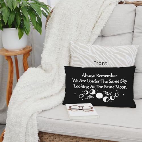 Sufamb Black 20x12 Inch Reversible Long Distance Relationship Pillow Cover Gift for Boyfriend Girlfriend