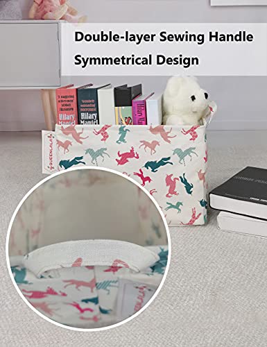 Collapsible Laundry Basket with Side Handles - Unicorn Design, 14.9x10.2x9.1in