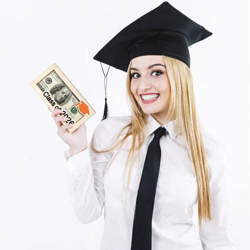 Threetols Wooden 2026 Graduation Money Holder & Card Box for Cash Gifts