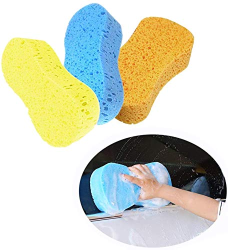 3-Pack Soft Car Wash Sponges for Cleaning Cars and Household Items