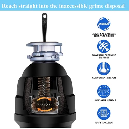 DOCOLL Garbage Disposal Brush - 15" Long Handle Scrubber for Sink Drains