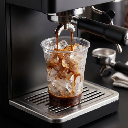 25 Pack 16 oz Clear Plastic Cups with Lids for Cold Drinks - Disposable BPA-Free Iced Coffee & Smoothie Cups
