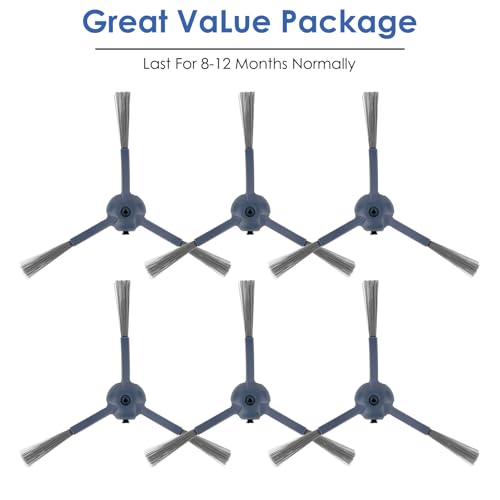 6-Pack Side Brushes for Eufy C20 Omni Robot Vacuum - Nylon Replacement Parts