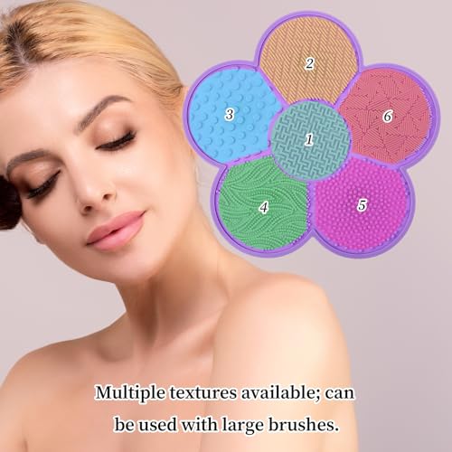 Silicone Makeup Brush Cleaner Mat 2-Pack Floral Suction Cup