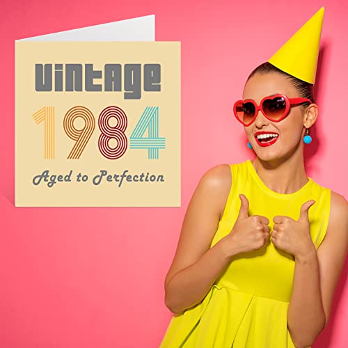 42nd Birthday Card for Women and Men - Vintage 1984 Aged To Perfection